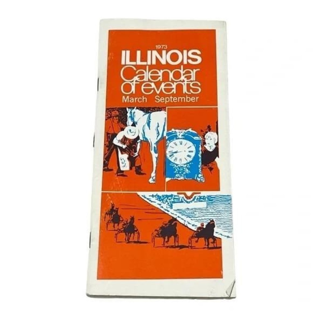 1973 Illinois Calendar of Events Vintage Brochure Booklet